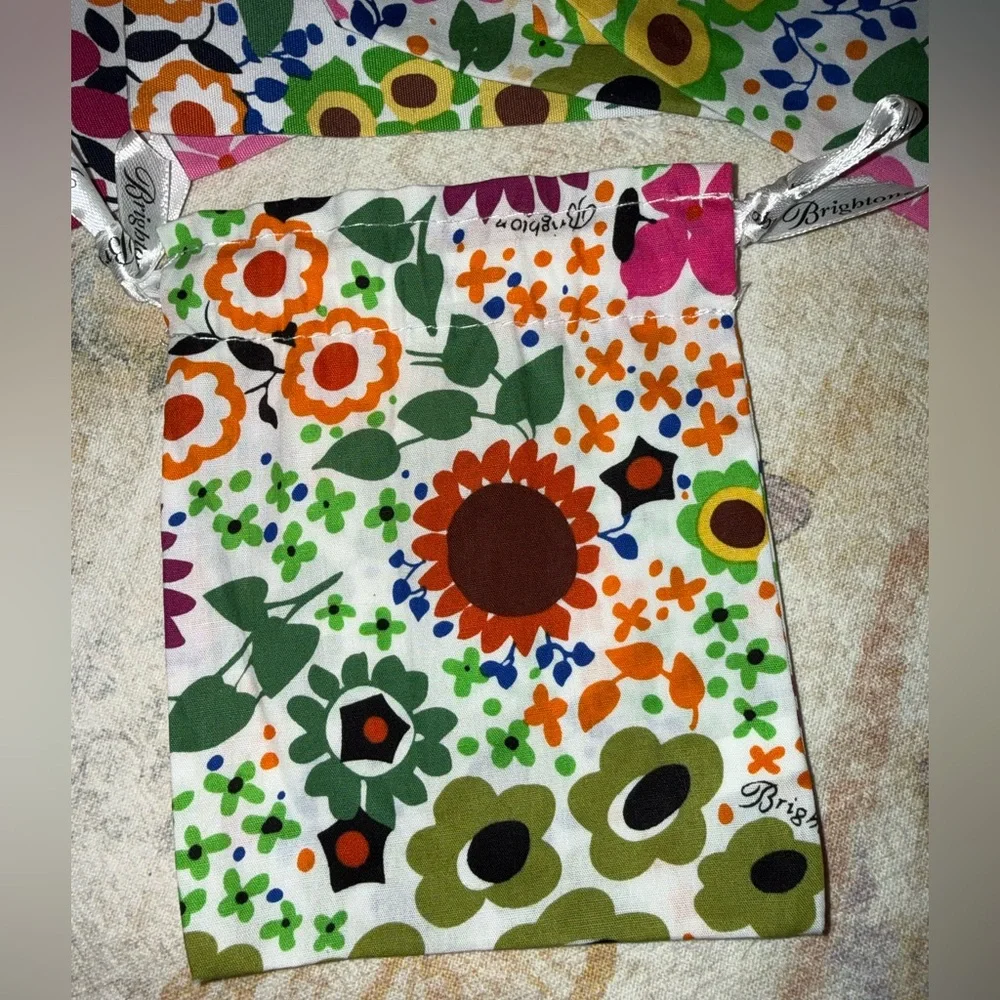 1 Brighton Multicolor Floral Drawstring Pouch - White Background